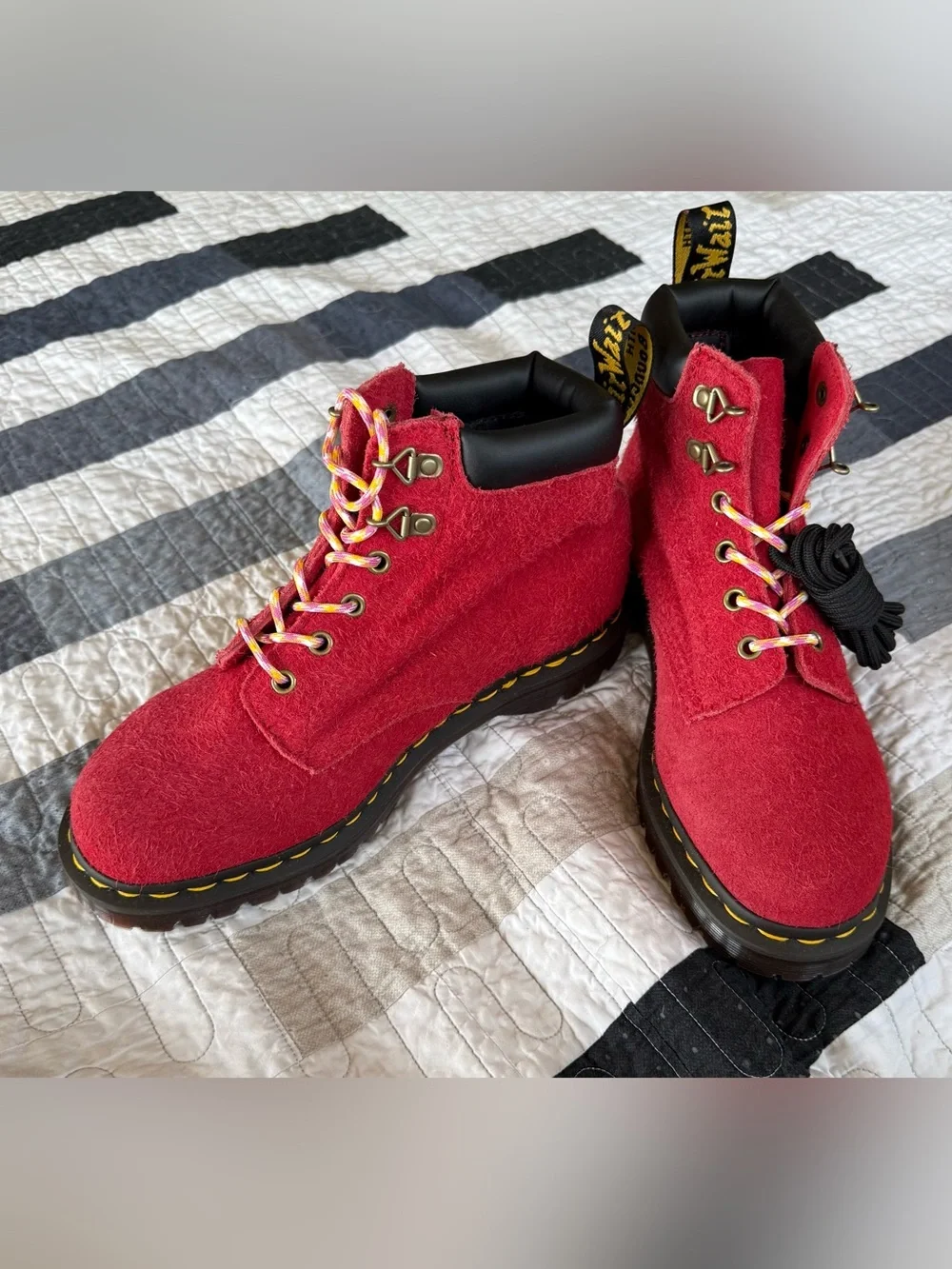 Dr. Marten AirWair Red Suede Hiking-Style Boots